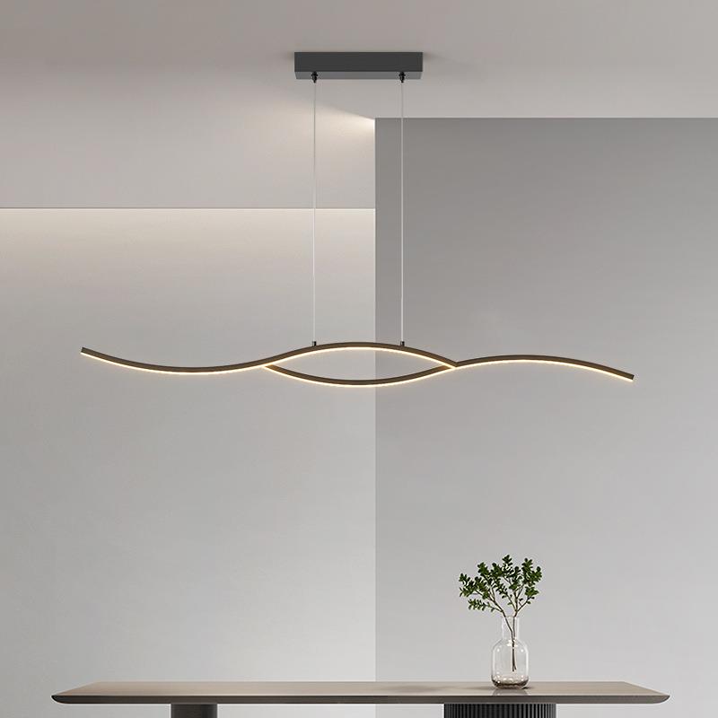 网红极简一字餐厅吊灯北欧设计师简约创意个性长条饭厅吧台办公灯