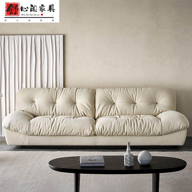 意式极简布艺羽绒bater云朵沙发白敬亭客厅轻奢小户型超软麂皮绒