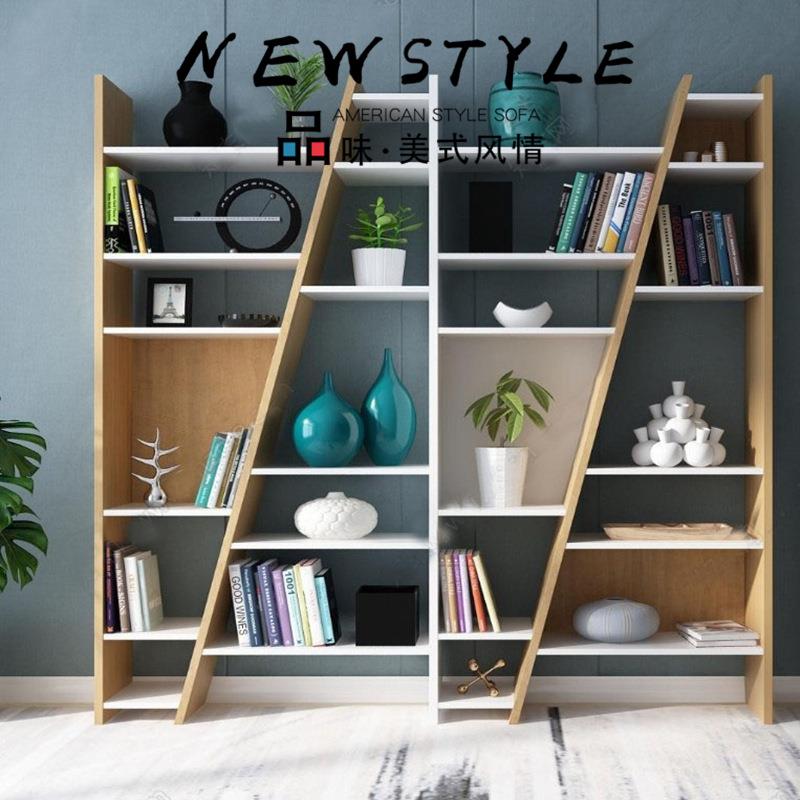 北欧三聚氰胺书柜落地置物架简易儿童书架创意组合展示柜组装整装
