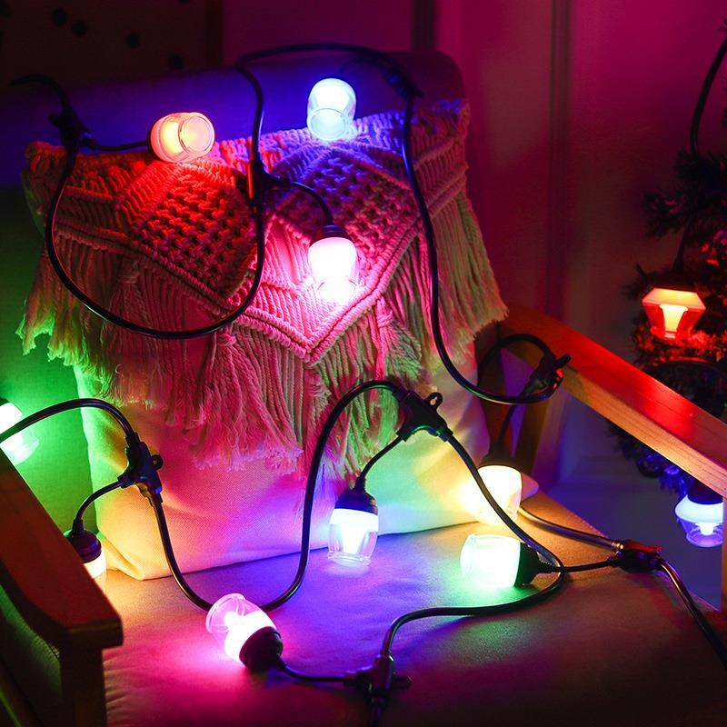 户外露营LED灯串圣诞节户外庭院G50钻石型多功能防水灯串