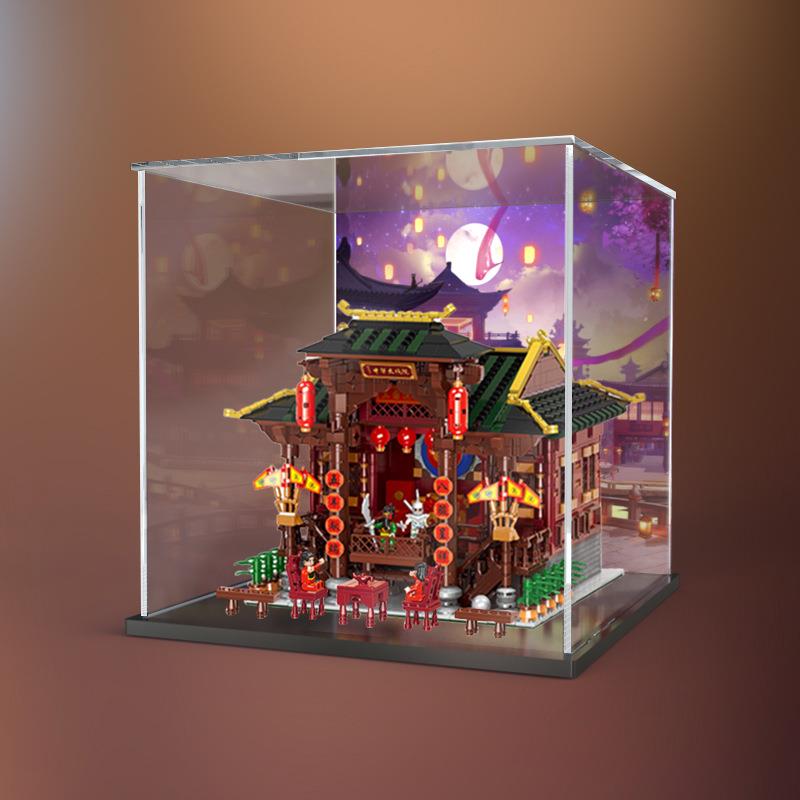 适用中华大戏院中华街玩具积木模型防尘罩亚克力展示盒透明收纳盒