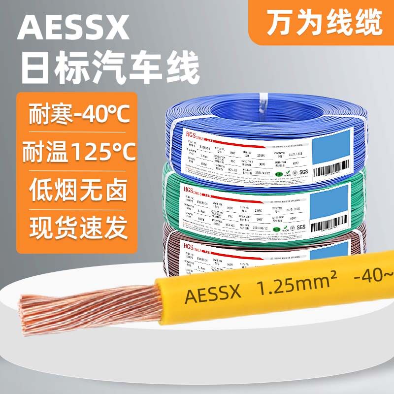 万为供应日标AESSX汽车线过辐照低烟无卤高温125度纯铜XLPE电线