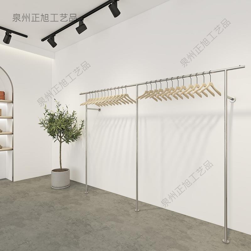 女装店货架童装店服装店衣服展示架挂衣架上墙衣架专用加粗不锈钢