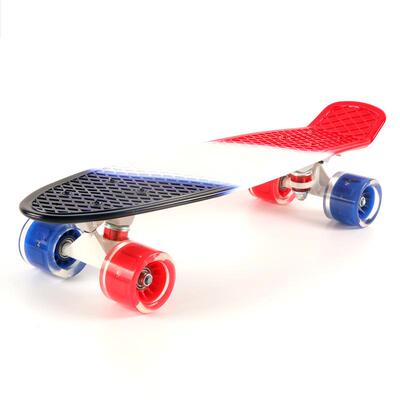 小鱼板22寸塑料香蕉板闪光轮星空滑板四轮男女滑板skateboard