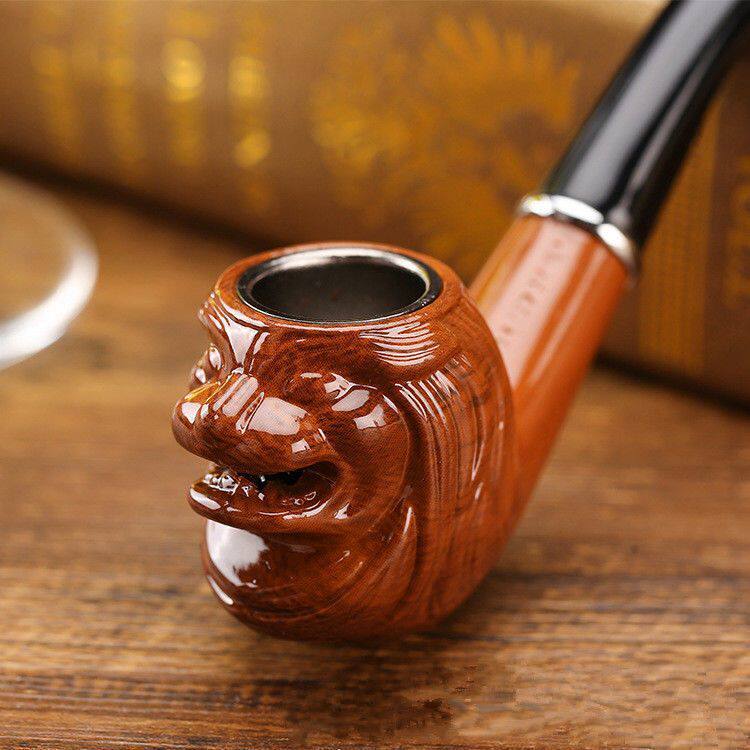 新疆西藏包邮烟斗手工实木烟斗石楠木纹烟斗老式复古过滤烟斗烟袋