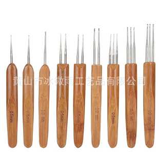 出口 0.5 0.75 .0单三钩脏钩针双竹柄1脏辫编织器编织工具9支辫装