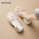 女春夏季 2026新款 一字带厚底巨好看凉单鞋 达芙妮露趾凉鞋 高跟女鞋