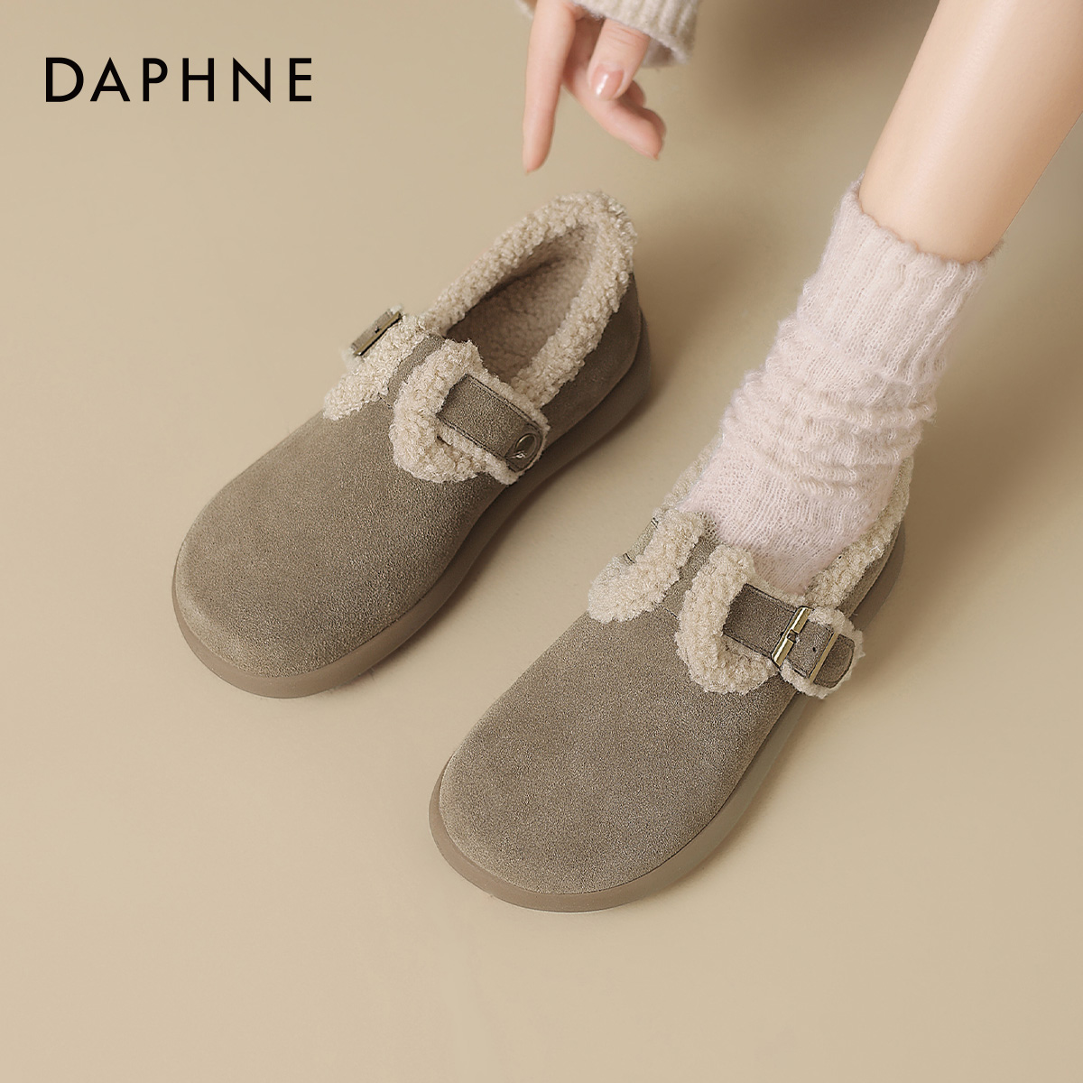 达芙妮勃肯雪地靴女厚底毛毛鞋