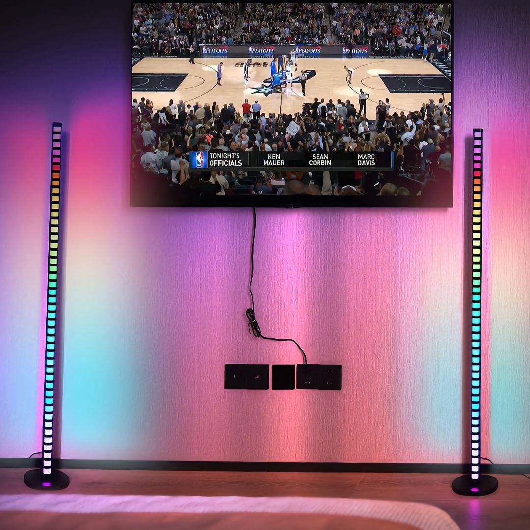 RGB拾音节奏灯APP声控LED卧室客厅墙角灯拼接款1.2米落地氛围灯条