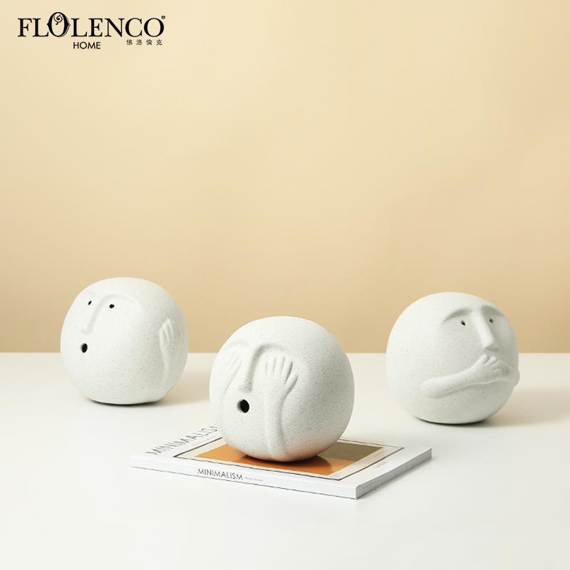 极简ins风抽象小人趣味陶瓷摆件样板间儿童房新奇特桌面软装饰品