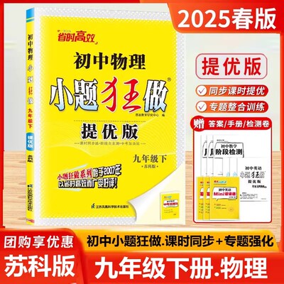2025春小题狂做提优版九年级下册物理苏科版初3三9年级下课本同步中学教辅练习册单元测试初中必刷题课时作业训练提高强化检测试卷