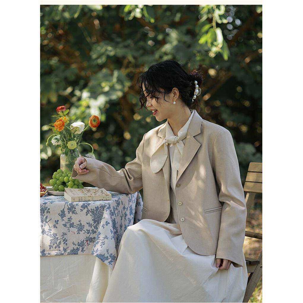 系西外装JMI套女西服2024春韩秋新款短款冷淡系小高级感休闲 上衣