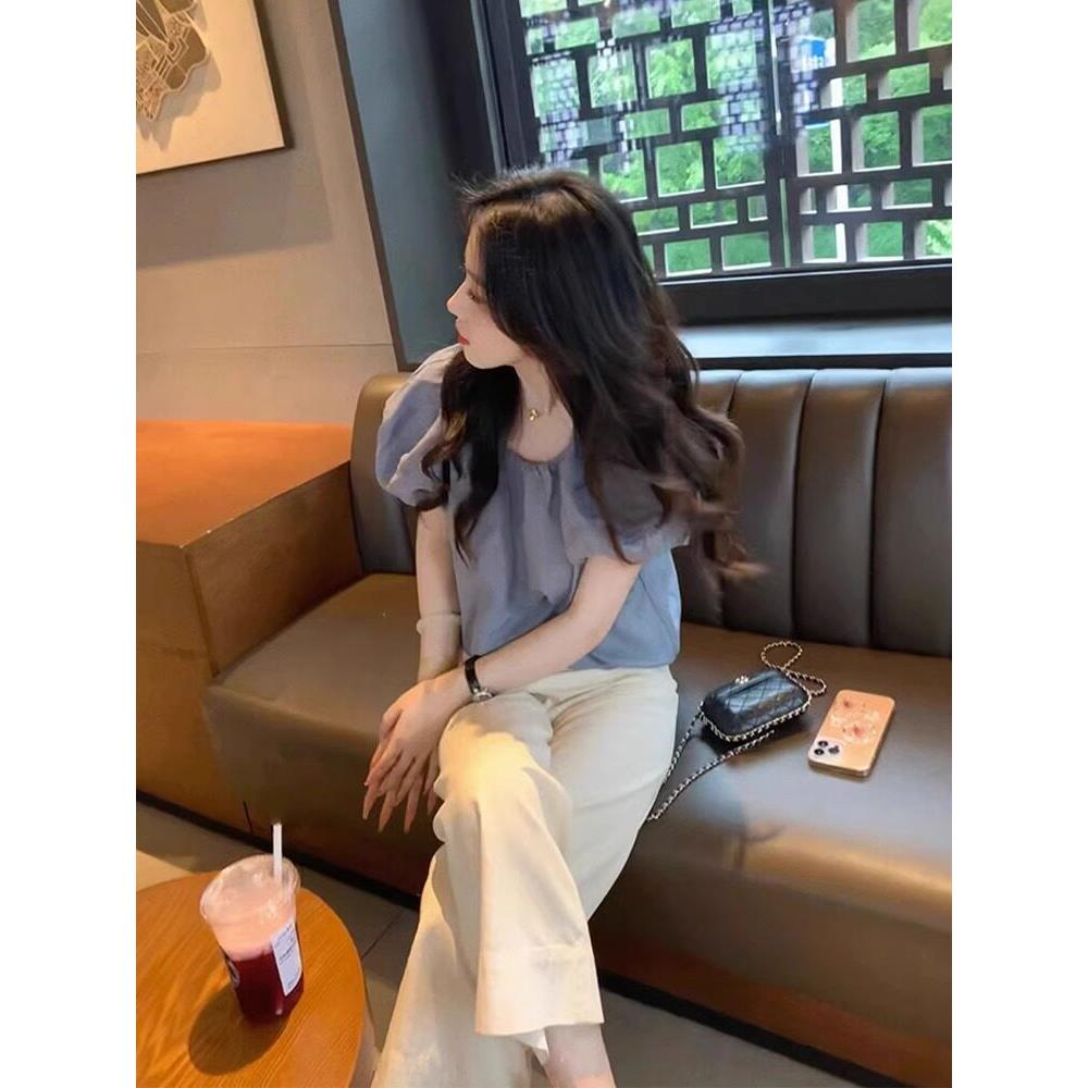 4365欧洲站夏季女装成套搭配225年新裤款洋气减龄小子阔个腿两件0