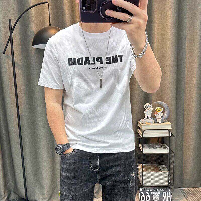 潮修牌男款夏季青年字母印花半袖新UPM服T恤衫上衣身男装衣短袖t