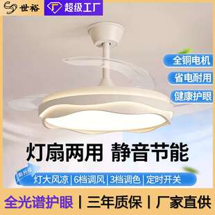 吊扇灯吸顶家用客厅餐厅卧室带电扇灯吊灯一体 隐形风扇灯2025新款