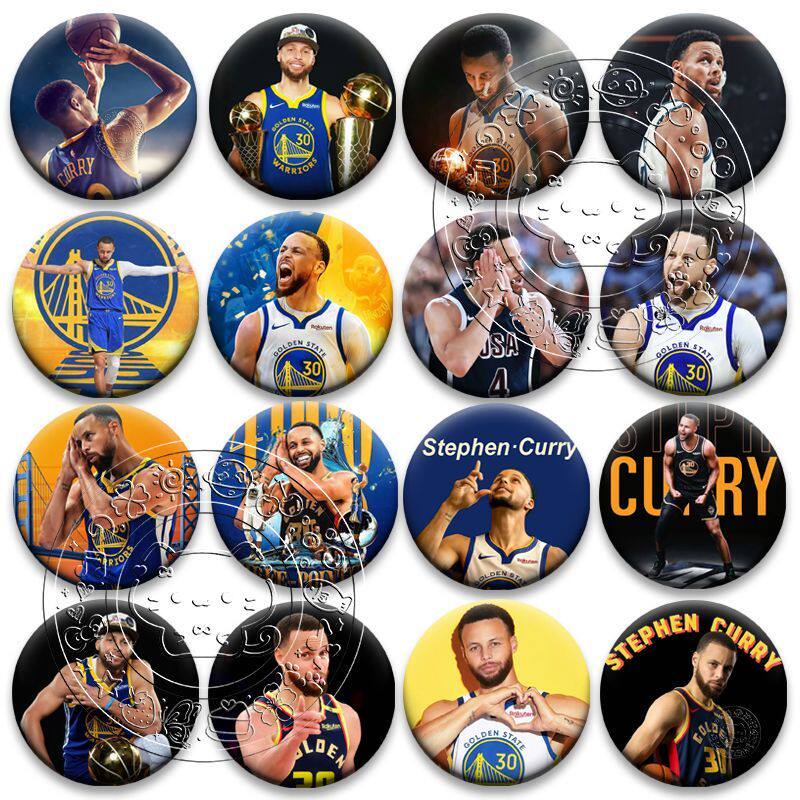 库里NBA篮球胸章谷圈收藏8K+痛包应谷子徽章胸针援谷吧唧58mm明星