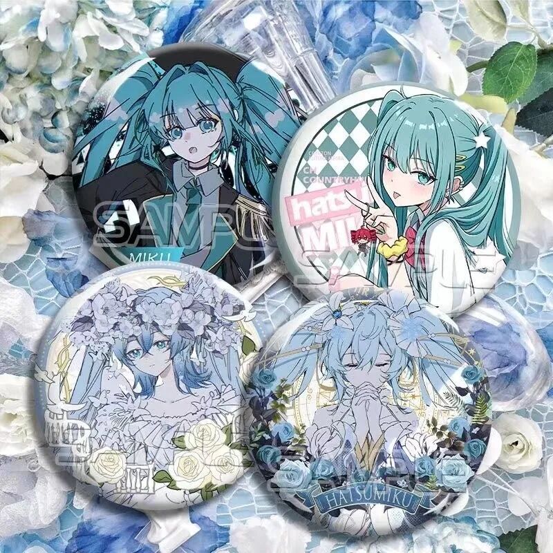 虚拟歌姬初音未来胸针套装马口铁彩虹镭射吧唧背包挂件礼物收藏