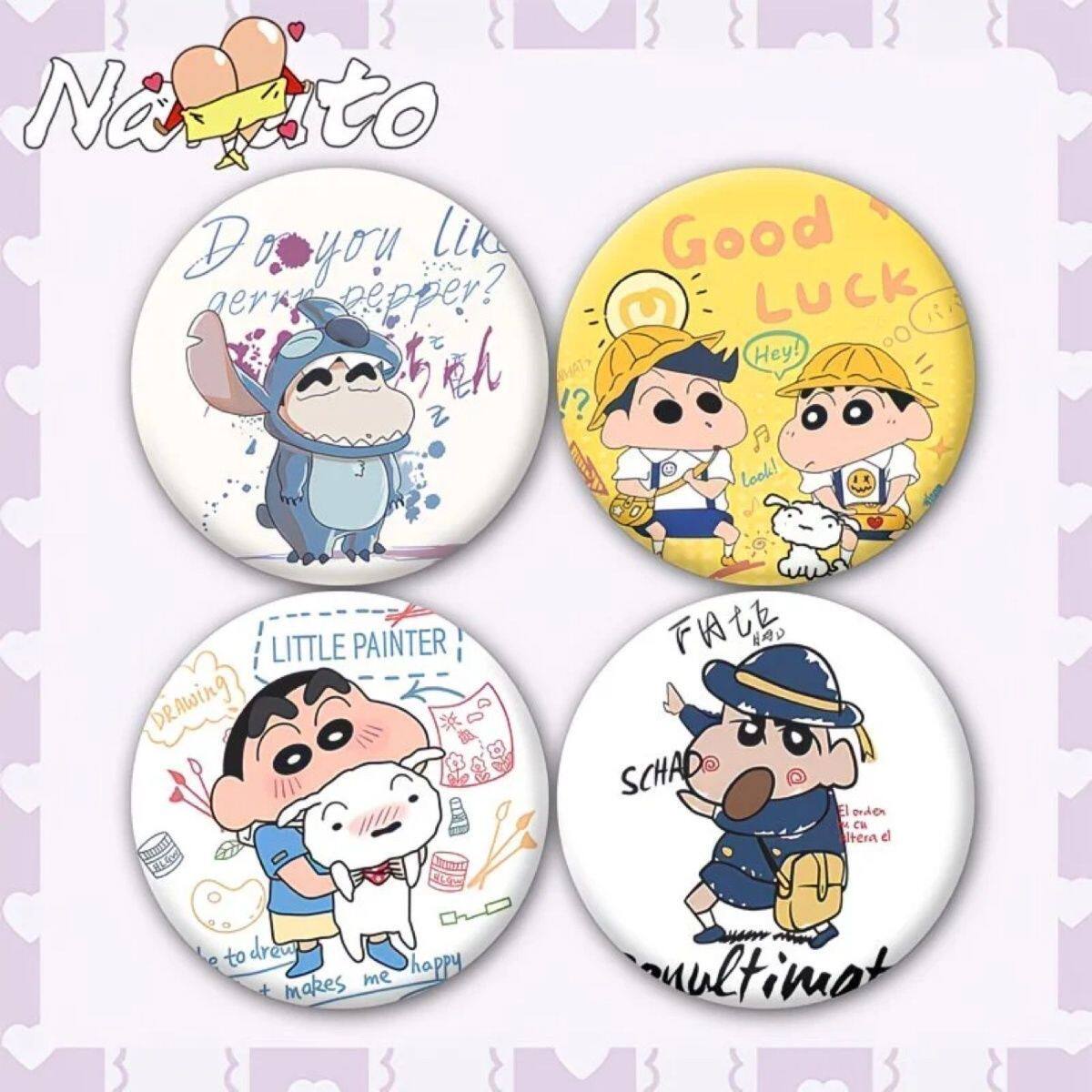 蜡笔小新可爱卡通动漫吧唧胸章徽章自制背包装饰挂件胸针谷子礼物