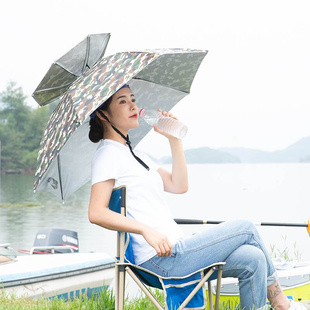 定制雨伞帽防雨头带折叠帽子大号斗笠顶钓鱼遮阳伞头伞雨帽伞帽头