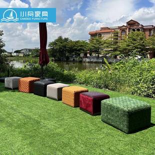 布艺小凳子家用矮凳脚踏圆凳简约客厅沙发茶几凳创意墩子实木内胆