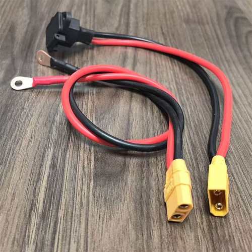 电摩大功率锂电xt90公母头转加厚O型端子品字头充电6平10awg30A