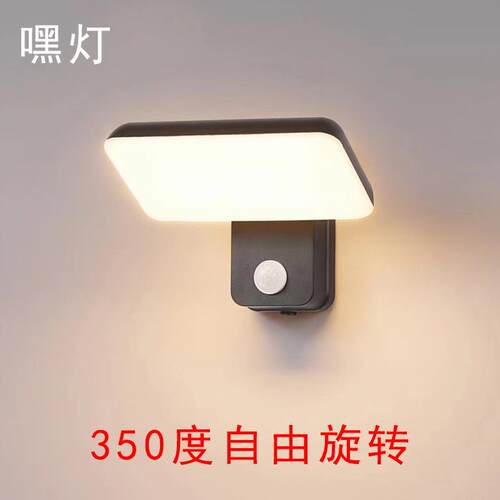 户外防水壁灯旋转调节发光人体感应灯现代简约阳台入户门头楼梯灯