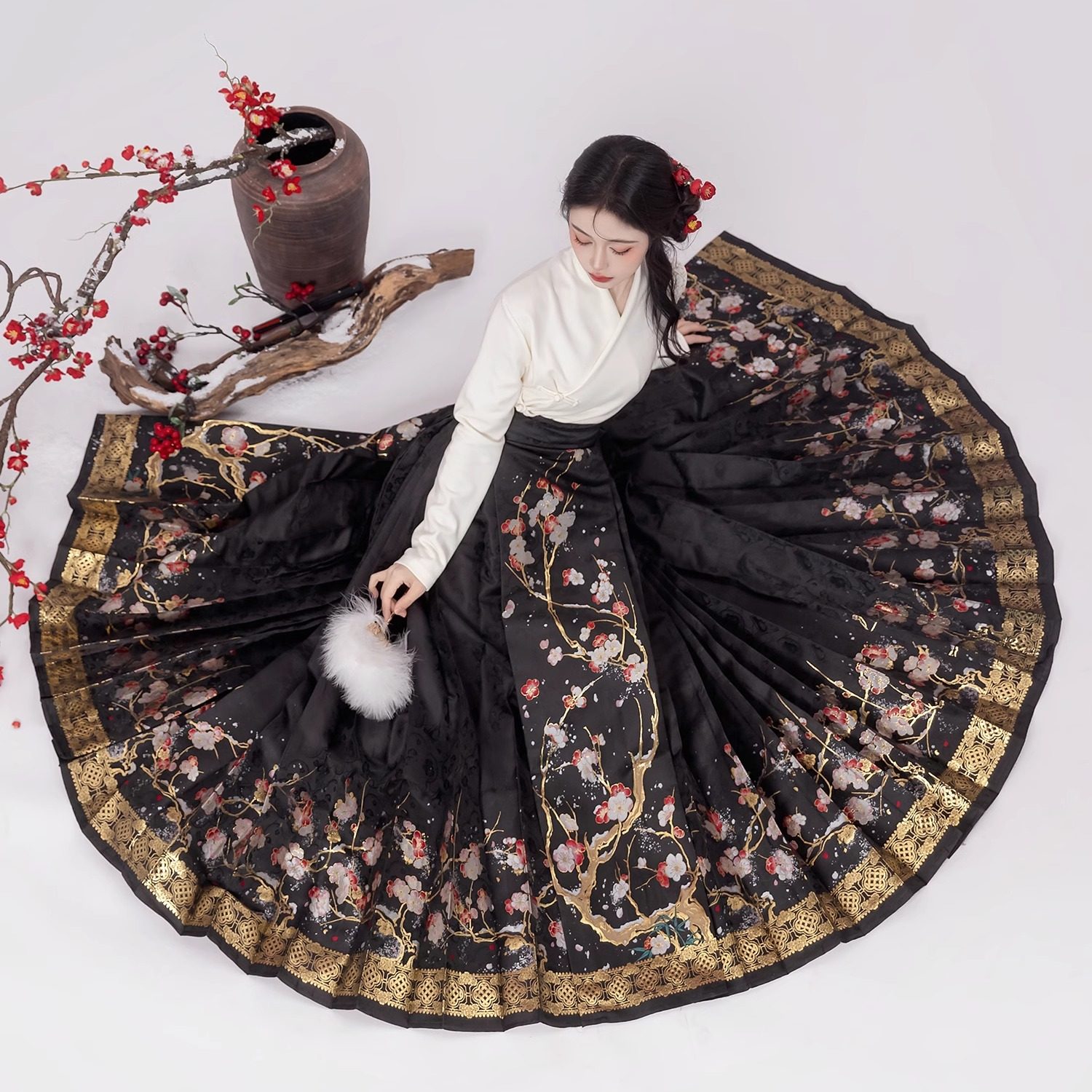 云涧山【罗浮梦】织金妆花七对褶梯形马面裙新中式国风半身裙春秋,女装/女士精品,汉服半身裙,淘宝优惠券,粉丝福利购,淘宝优惠卷