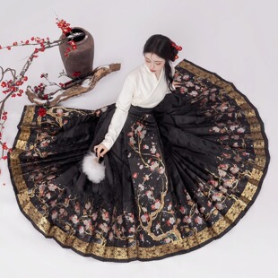 云涧山【罗浮梦】织金妆花七对褶梯形马面裙新中式国风半身裙春秋