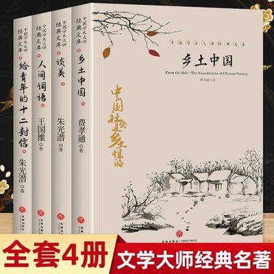 乡土中国高中必读人间词话谈美给青年的十二封信全4册原著正版中国文学大师经典之作青少年高中生初中生课外阅读物世界名著书