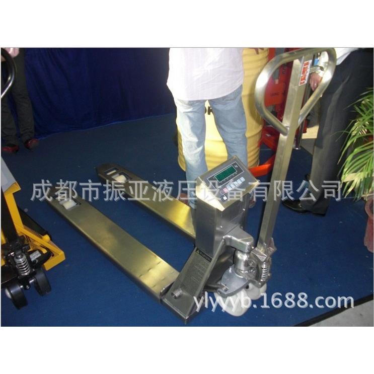 1-吨不锈电子秤搬运车/打印称钢重地叉车/锈钢AEG托盘不牛