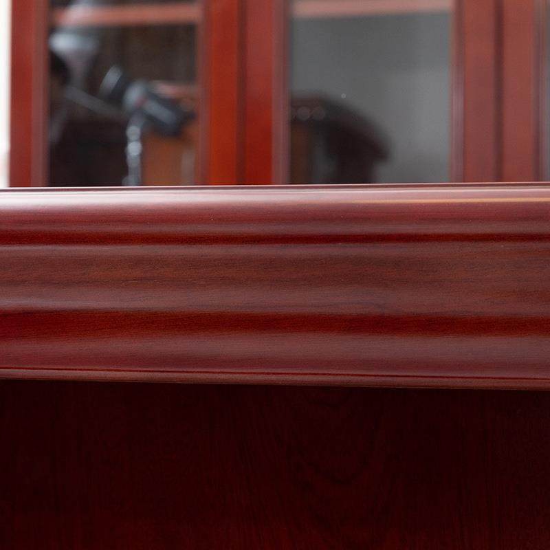 漆贴木皮经理桌总大班台办公室老板老校长办公桌MA37-红油裁子老