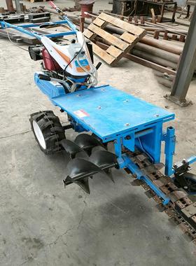 19沟小型双链条开2沟VFJ机 斜冻土坡手扶柴油开回填土机