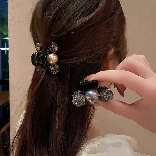 后脑勺半抓发夹简约侧边鲨鱼夹女