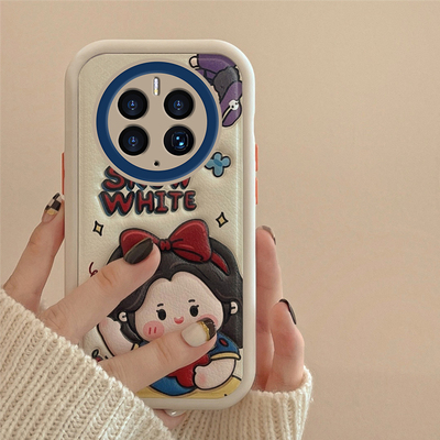 适用华为mate50pro手机壳立体3d卡通白雪公主mate40pro保护套新款mate60可爱荣耀50小羊皮女e小众p40潮nova9