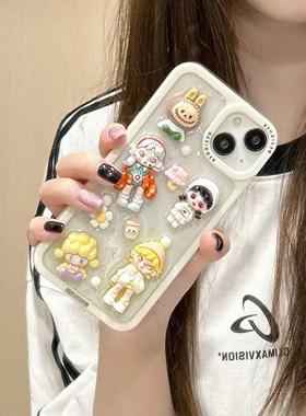 立体甜酷朵拉卡通16promaax适用15苹果17手机壳14可爱华为p70新款