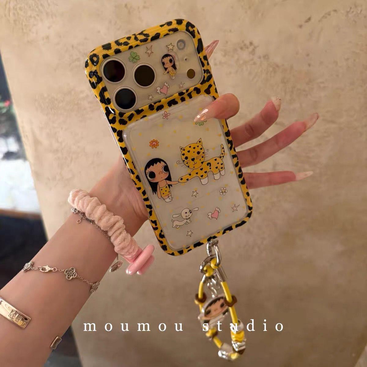 古早豹纹镭射爱心小玉适用iPhone17promax手机壳苹果16全包15少女