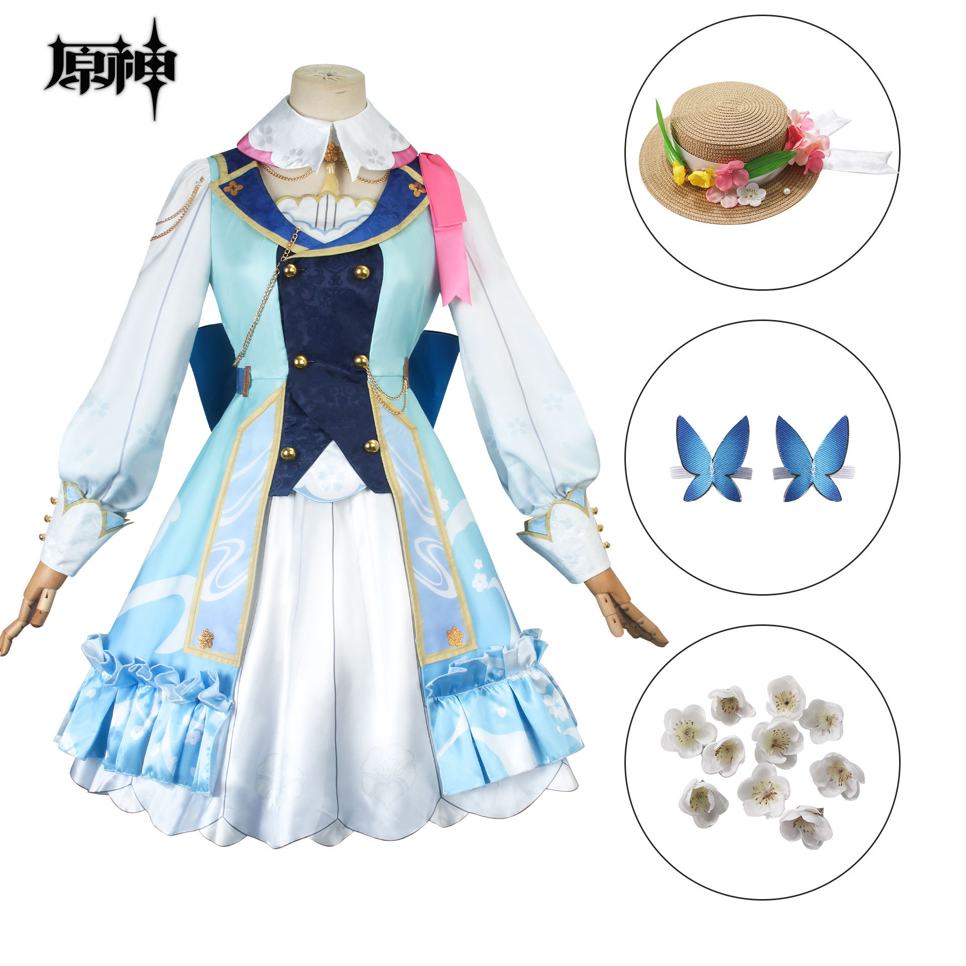 原神COS绫华神里绫华新皮肤花时来信裙子cosplay服游戏动漫服装女