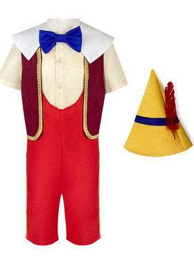 2022电影木偶奇遇记cos服匹诺曹cosplay万圣节儿童表演服装