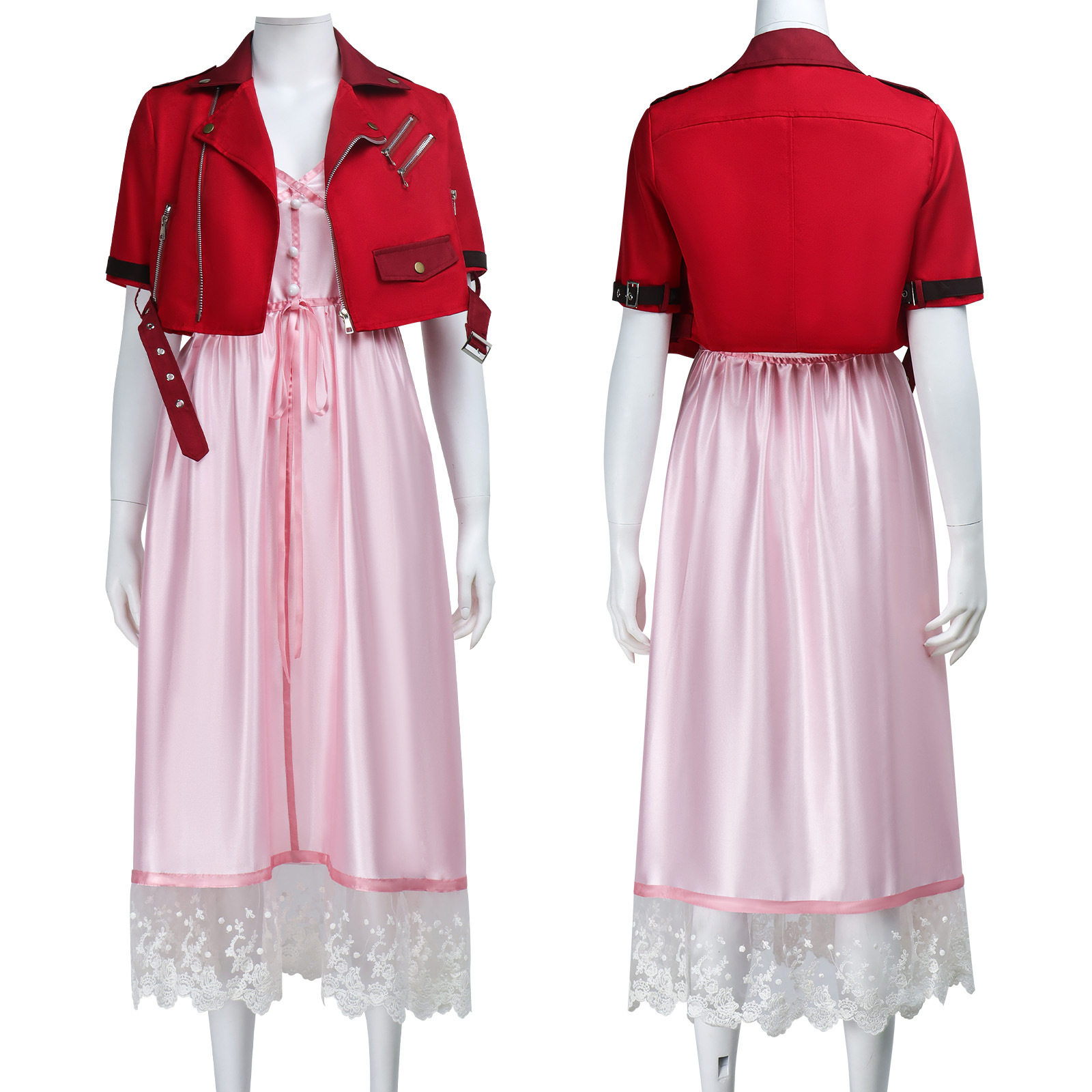 最终幻想cos服艾瑞丝cosplay游戏真人角色扮演爱丽丝粉裙套装图片