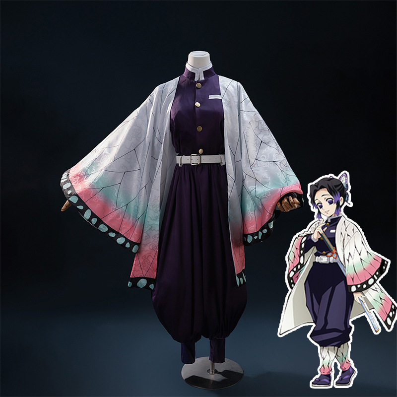 高品质】鬼灭之刃COS蝴蝶忍小忍cosplay刺绣鬼杀队服暗纹羽织图片