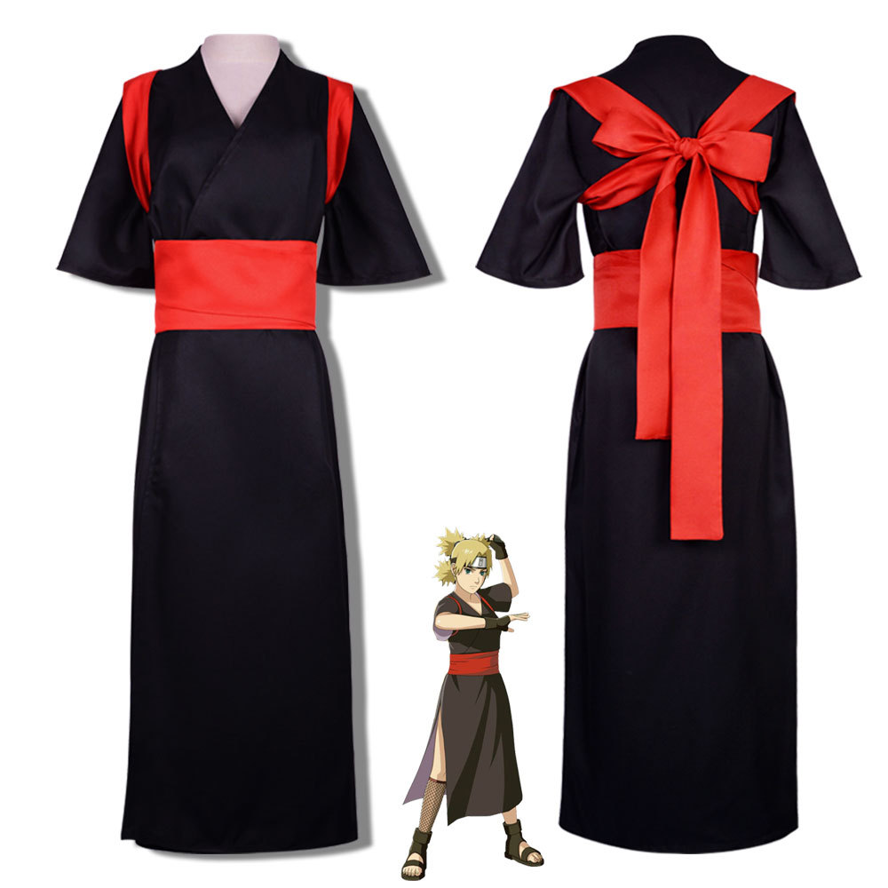 现货新款忍者cos服砂忍村手鞠黑色和服浴衣砂影角色扮演服万圣节