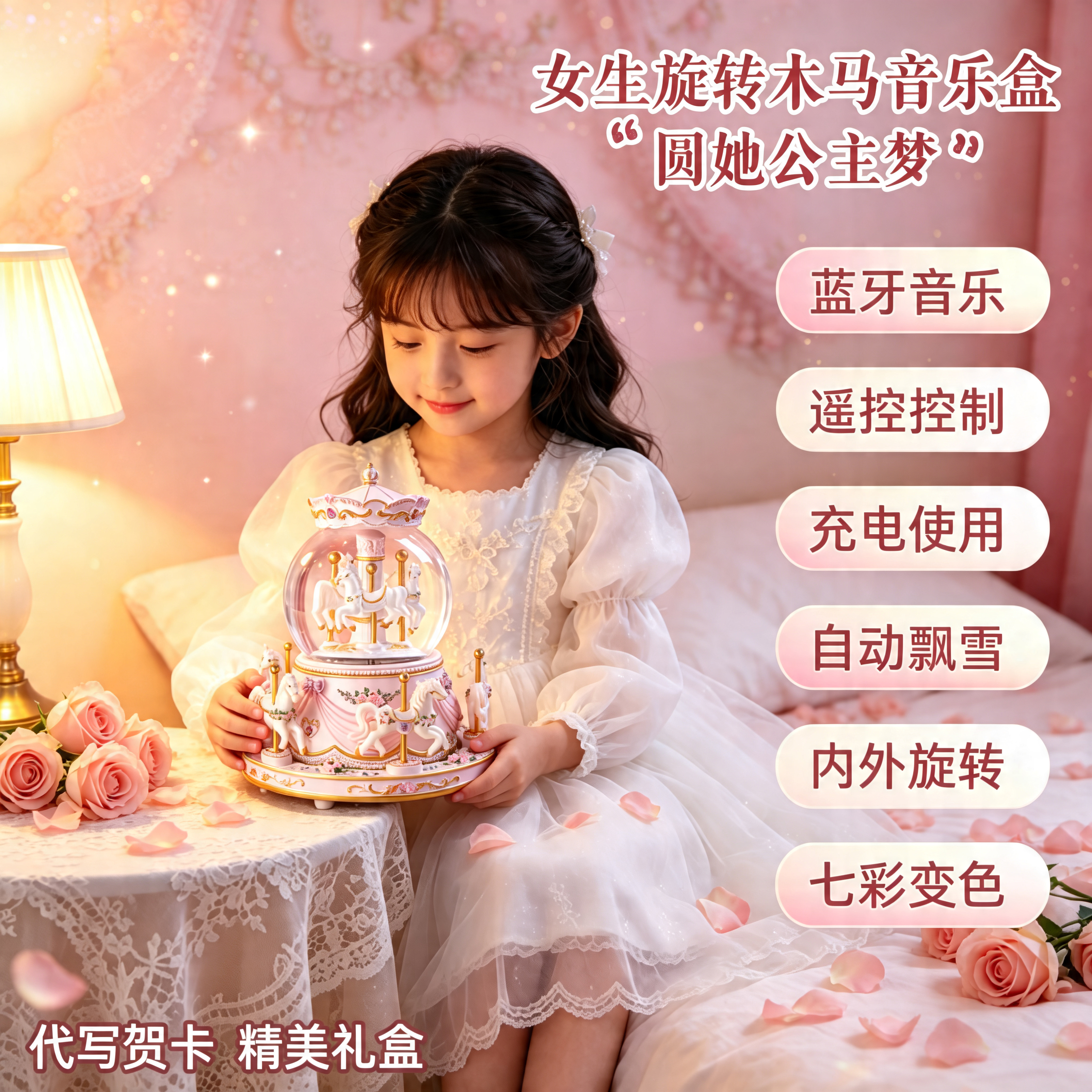 【德国品质】可旋转木马水晶球