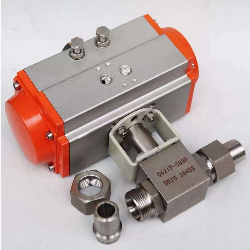 Q611F-320P304不锈钢气动高压球阀 螺纹球阀天然气加气站阀4分1寸