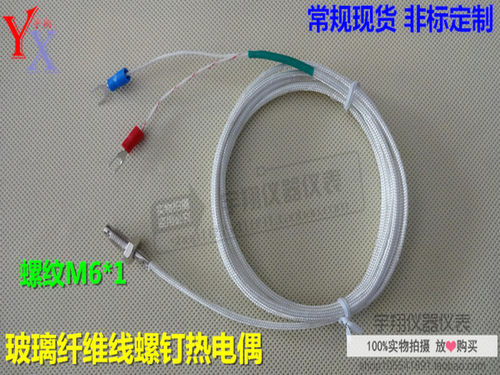 螺钉偶 WRET M6螺钉式热电偶 传感器K/E型 线长1500MM 温度传感器