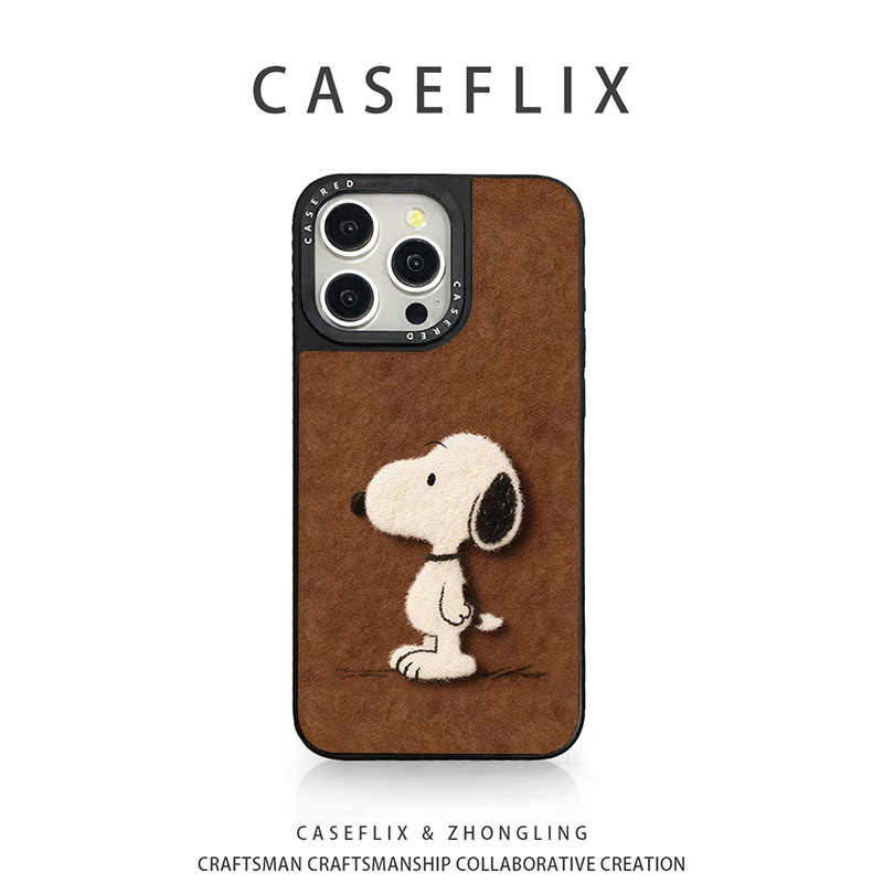 苹果17创意毛毡史努比手机壳