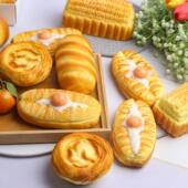 仿真海螺面包鸡蛋油条模型捏捏蛋挞道具减压慢回弹食物摆件装 饰