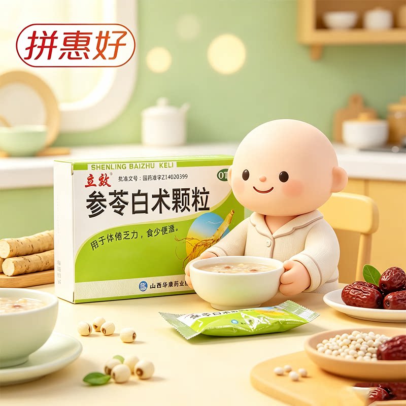 [立效]参苓白术颗粒6g*16袋/盒脾胃虚弱食少便溏气短咳嗽肢倦乏力补脾胃益肺气
