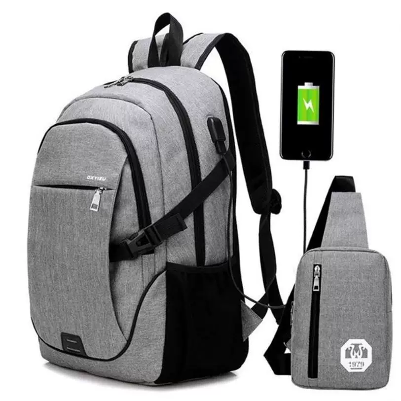 Laptop Backpack with usb school backpack bag for men's