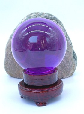 水晶球工艺品直径80mm黄色紫色粉色红水晶球家居办公桌摆设