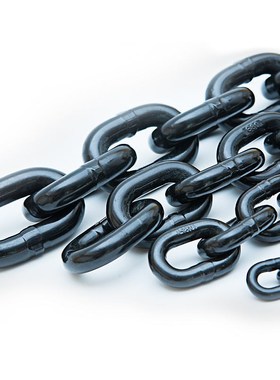 G80起重链条热处理镀锌链条 发黑色 热镀锌长环锰钢链条 护栏链条